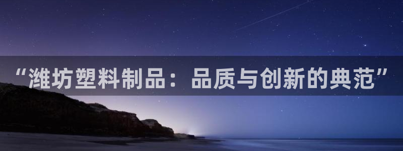太阳电玩城下载：“潍坊塑料制品：品质与创新的典范”