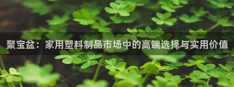 电子游戏太阳神官方网站：聚宝盆：家用塑料制品市场中的高端选择